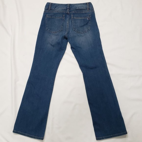 Tommy Hilfiger OS Boot Cut Jeans Size 9/10 Medium Wash 5 Pocket Design - Picture 4 of 12